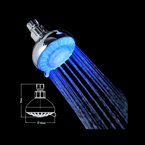 Chrome Plated Ana Bath Inc. Ana Bath LSS5430CCP 4 Inch 5 Function LED Handheld Shower Shower Head Combo System w/ BRASS BALL JOINT and BRASS CONNECTORS 